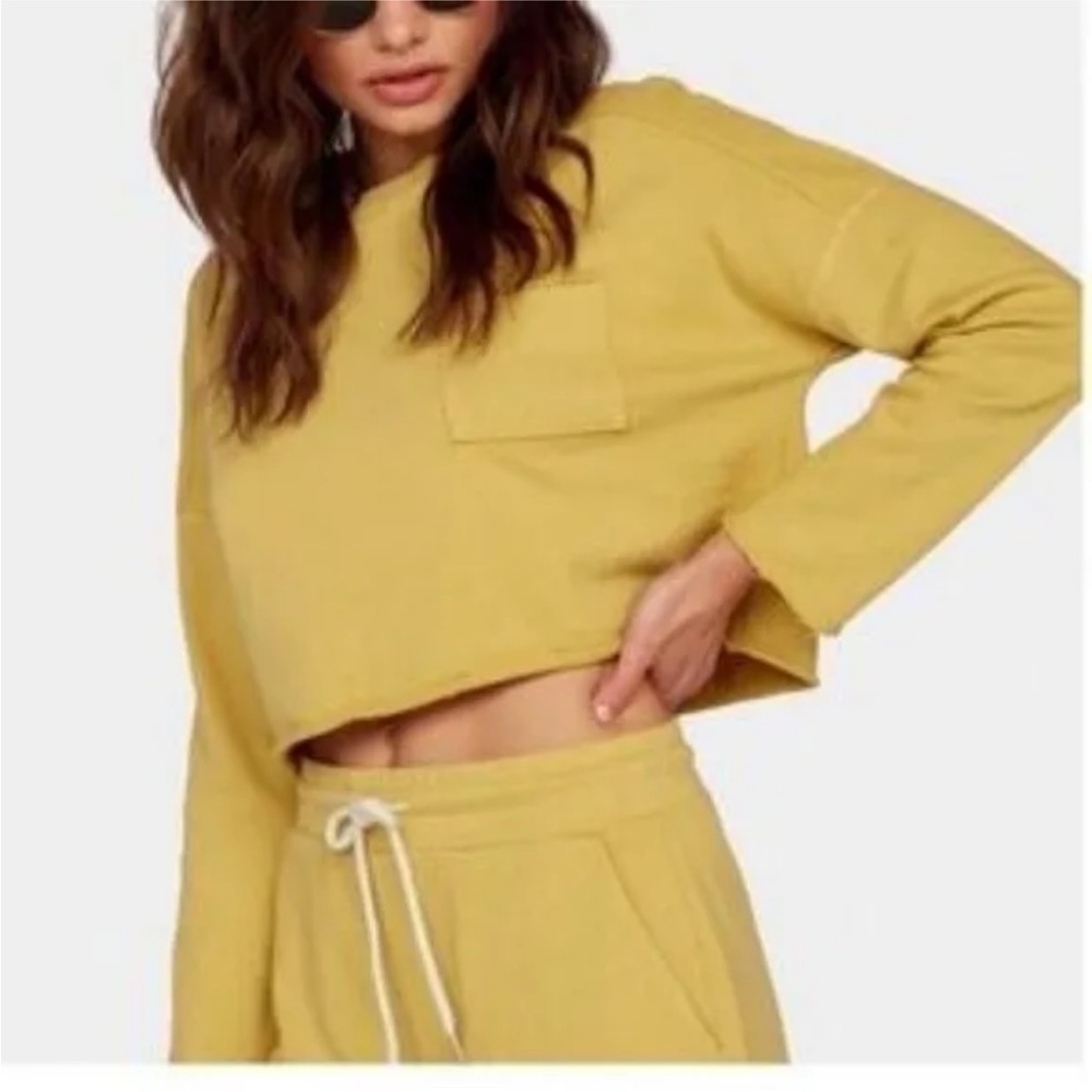 Yellow Women's Cropped Sweatshirt